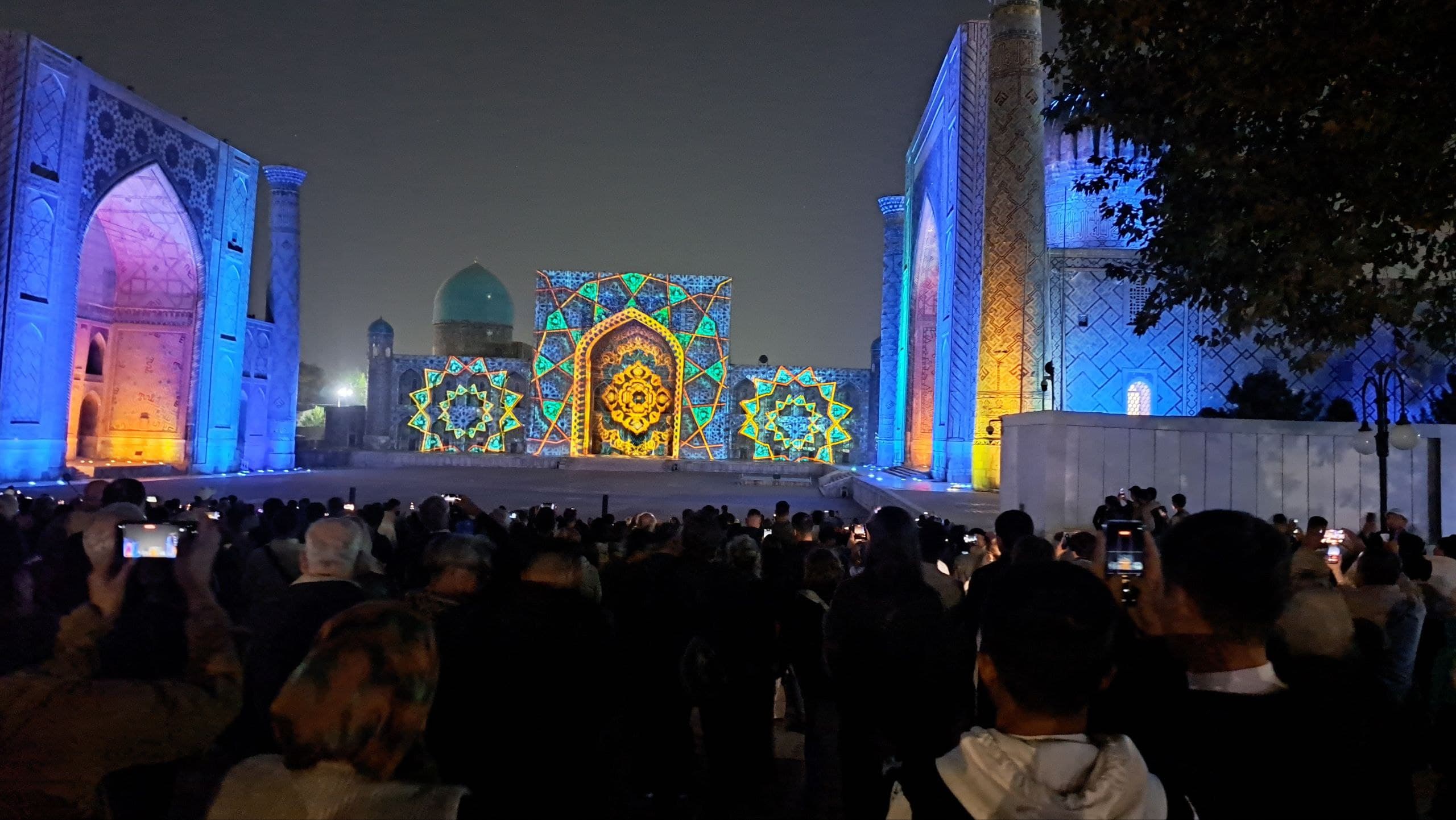 The heart of Samarkand – Registan Square at night